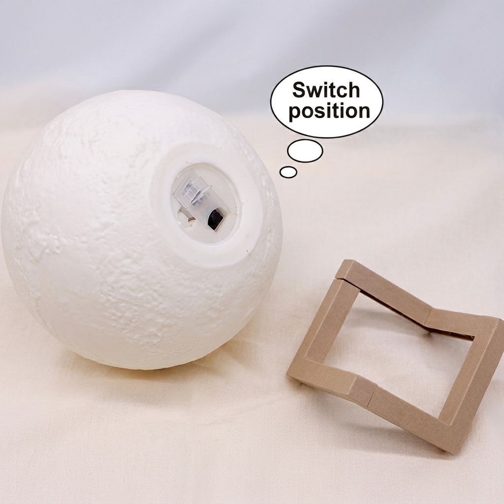 Lampka nocna Księżyc z druku 3D z dotykowym włącznikiem
