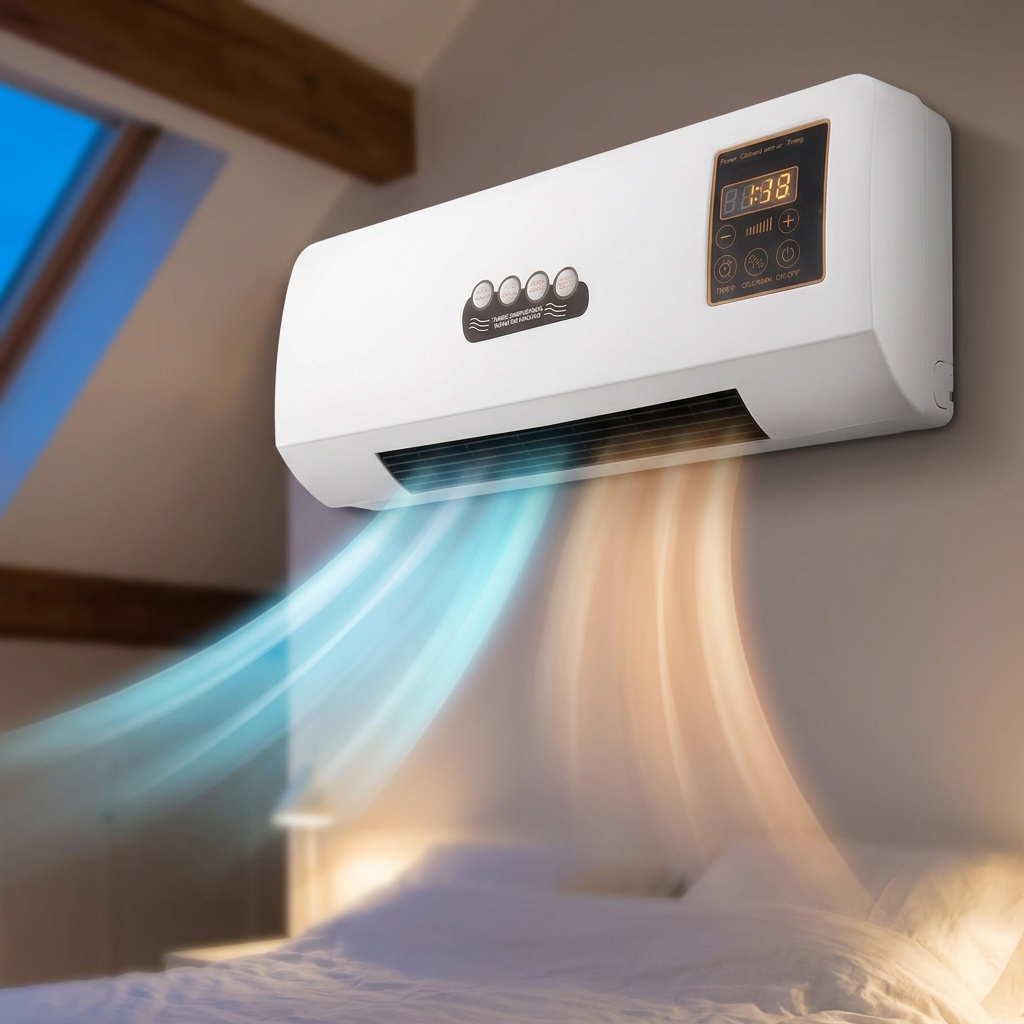 Klimatyzator ścienny 1800 W – 4 w 1: chłodzenie, ogrzewanie, wentylator i osuszacz powietrza