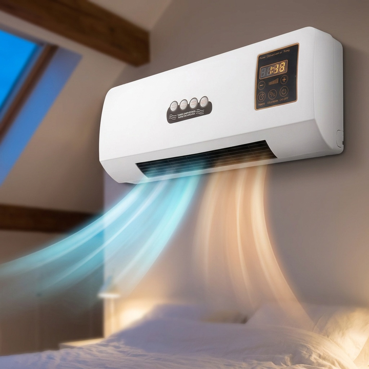 Klimatyzator ścienny 1800 W – 4 w 1: chłodzenie, ogrzewanie, wentylator i osuszacz powietrza