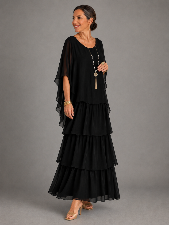 Elegancka, zwiewna sukienka maxi
