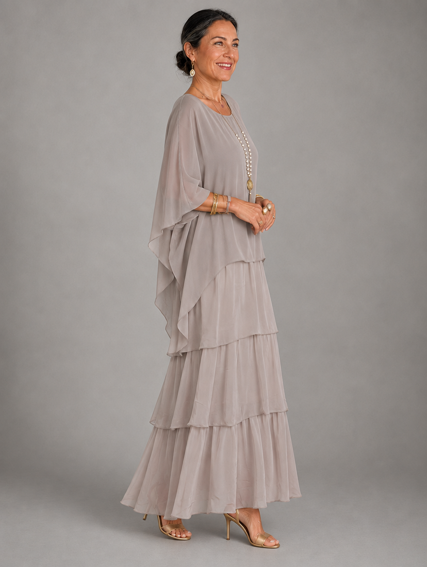 Elegancka, zwiewna sukienka maxi