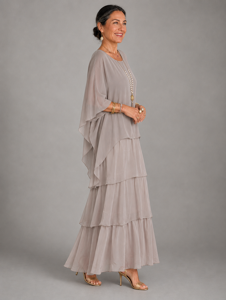 Elegancka, zwiewna sukienka maxi