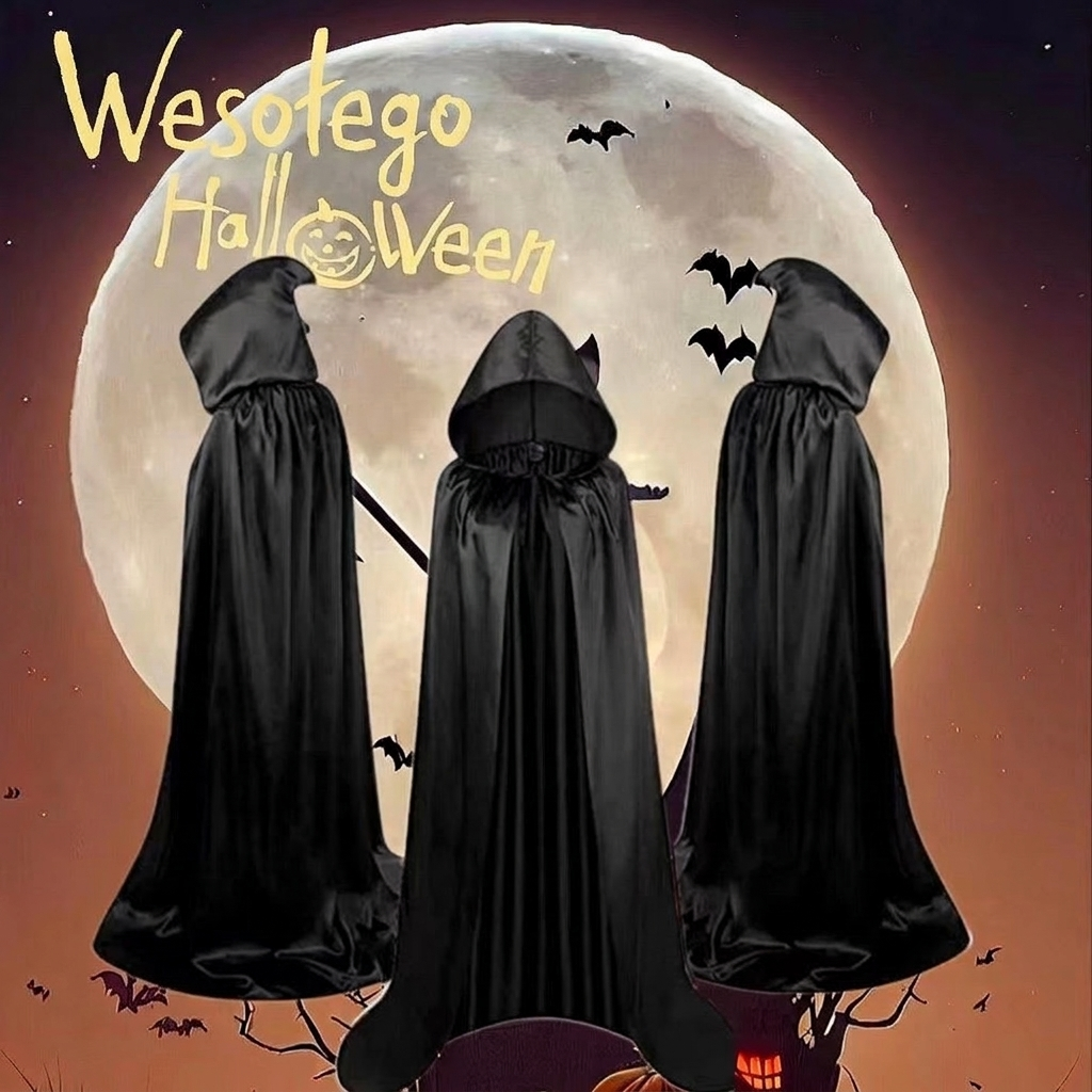 Dziecięca Halloweenowa Peleryna Czarodzieja z Kapturem