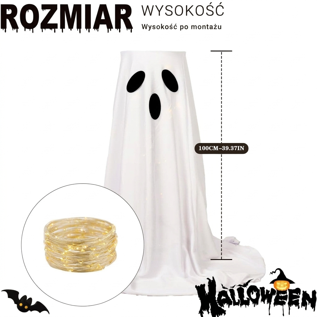 Stojak na miskę na słodycze w kształcie ducha na Halloween