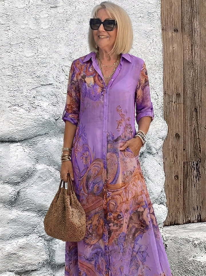 Śródziemnomorska sukienka maxi w stylu resort