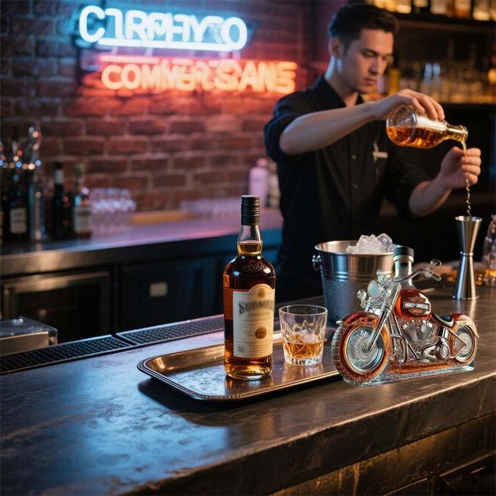 Karafka na Whiskey w Kształcie Motocykla Harley do Domowego Baru