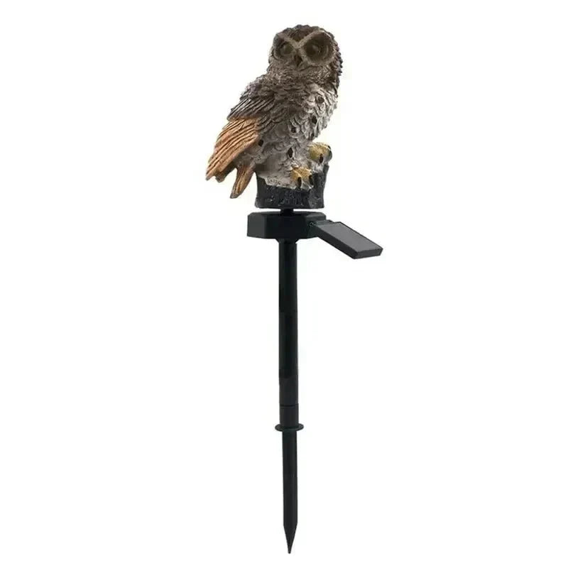 Solarna lampa ogrodowa sowa z ciepłą białą diodą LED, wodoszczelna IP65, 45 cm