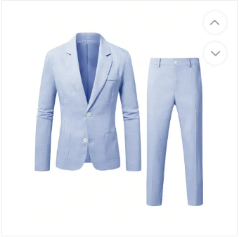 Męski komplet slim fit – dwuczęściowy z klapami typu notch, na pracę i oficjalne okazje