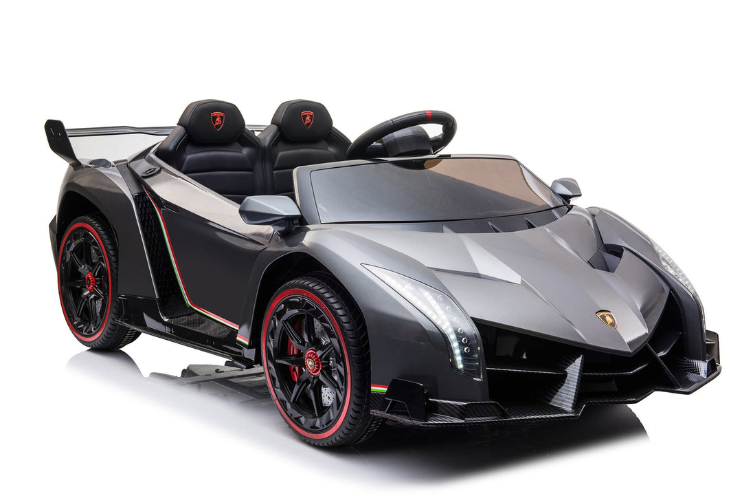 Elektryczny samochód dla dzieci 12V, 2-osobowy – metaliczny szary