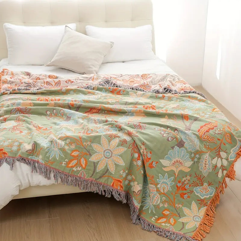 Bohol Rustykalny – Kwiatowy Koc Boho do Przytulnego Komfortu i Stylowego Życia
