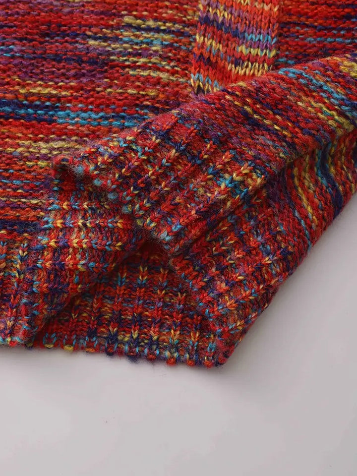 Damski sweter z dzianiny w kolorowe bloki