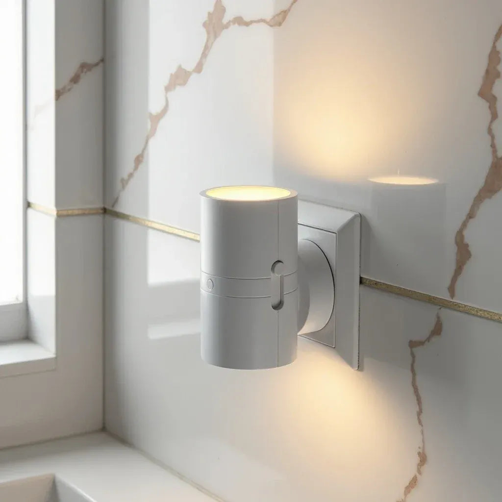 Lampka nocna w stylu Bauhaus – ściemnialne światło LED