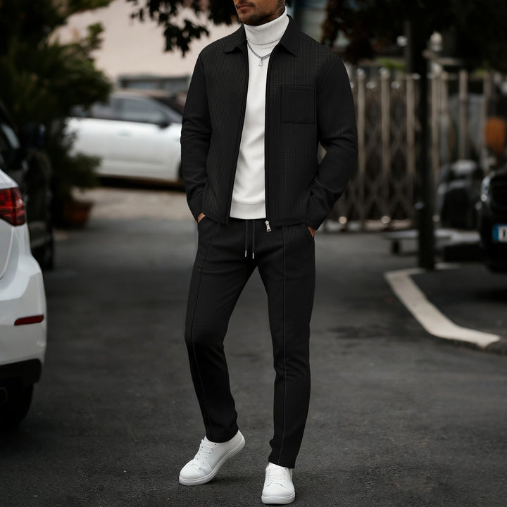 Męski komplet slim fit – na zamek, na co dzień i do aktywności sportowych