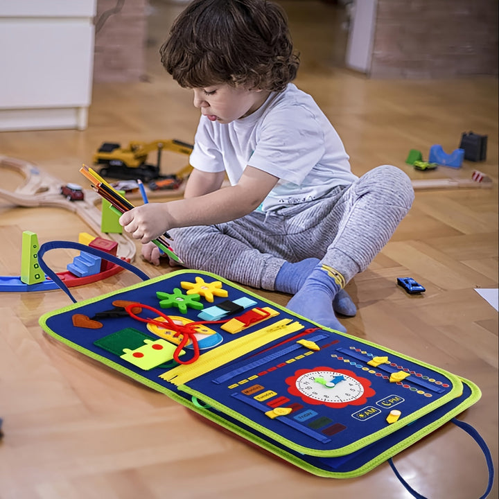 Panel 25 w 1 – edukacyjna zabawka sensoryczna dla dzieci