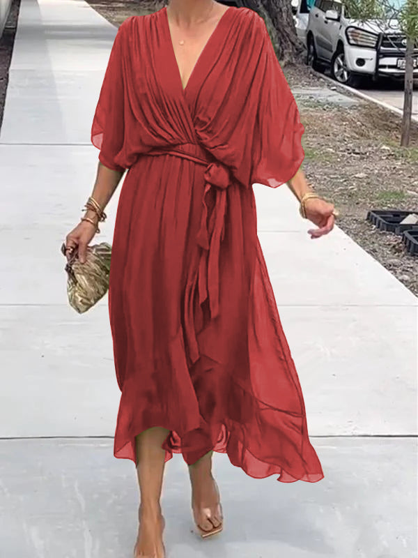 Elegancka sukienka V-neck