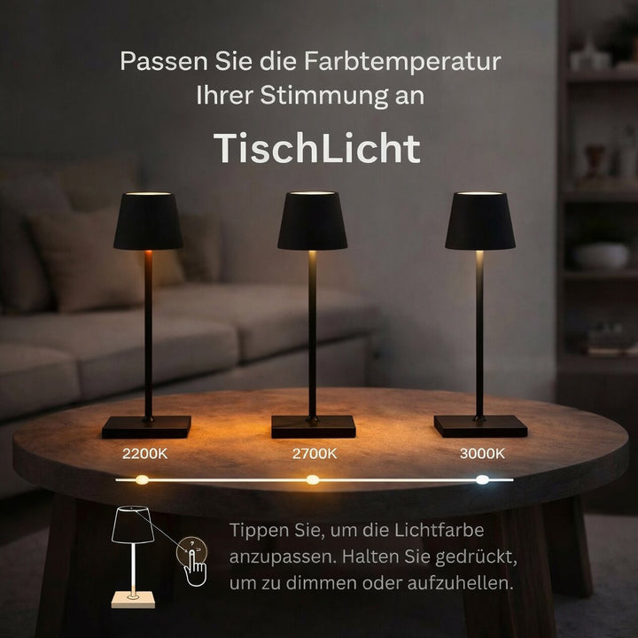 Bezprzewodowa lampa stołowa | Lampa stołowa na baterię | TavoloLuce