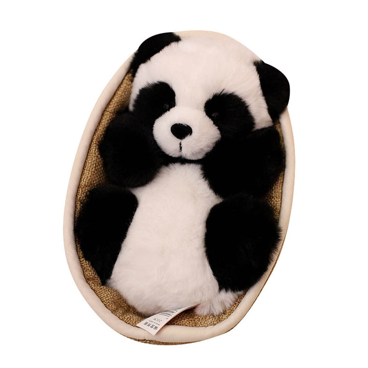 Pluszowa panda z wyjmowanym koszyczkiem – miękkie i dekoracyjne wypełnienie – 20 cm