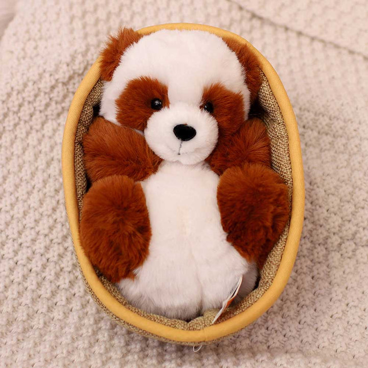 Pluszowa panda z wyjmowanym koszyczkiem – miękkie i dekoracyjne wypełnienie – 20 cm