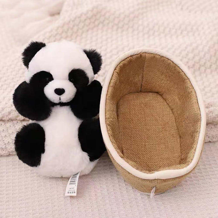 Pluszowa panda z wyjmowanym koszyczkiem – miękkie i dekoracyjne wypełnienie – 20 cm