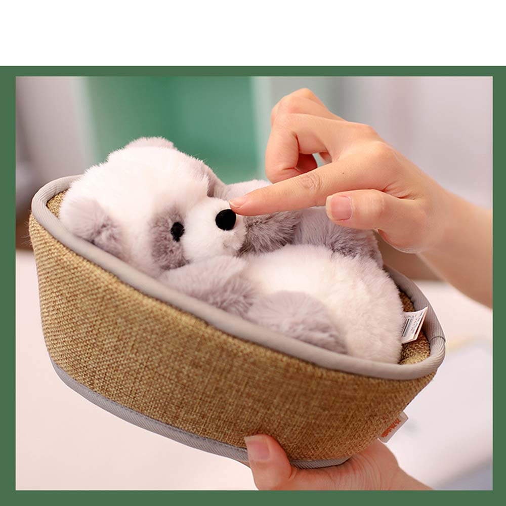 Pluszowa panda z wyjmowanym koszyczkiem – miękkie i dekoracyjne wypełnienie – 20 cm