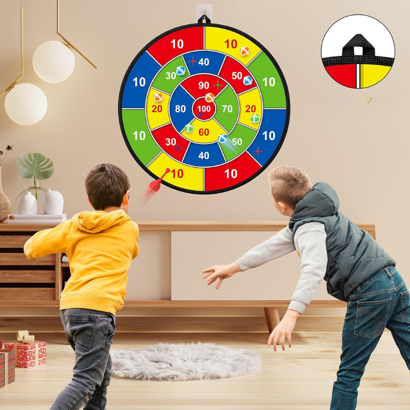 Duża tarcza dla dzieci z lepkimi piłeczkami i rzutkami – PlayTarget