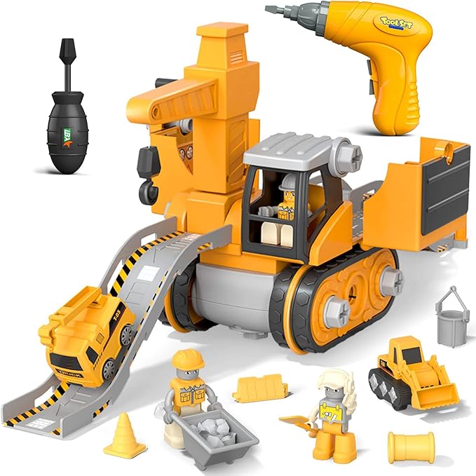 LittleBuilder zestaw do zabawy – ciężarówka, koparka i dźwig