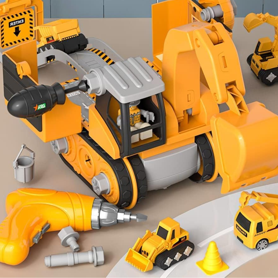 LittleBuilder zestaw do zabawy – ciężarówka, koparka i dźwig