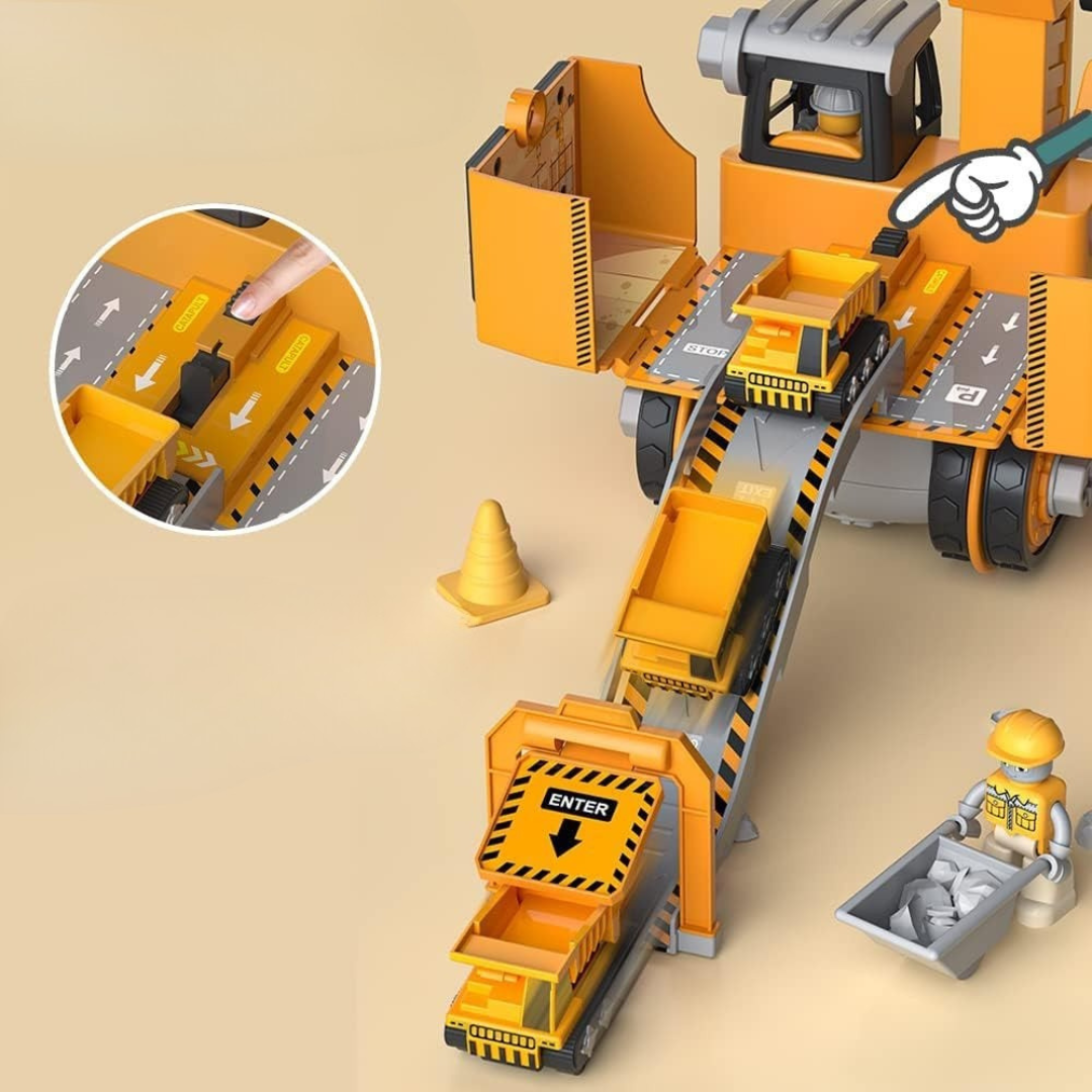 LittleBuilder zestaw do zabawy – ciężarówka, koparka i dźwig