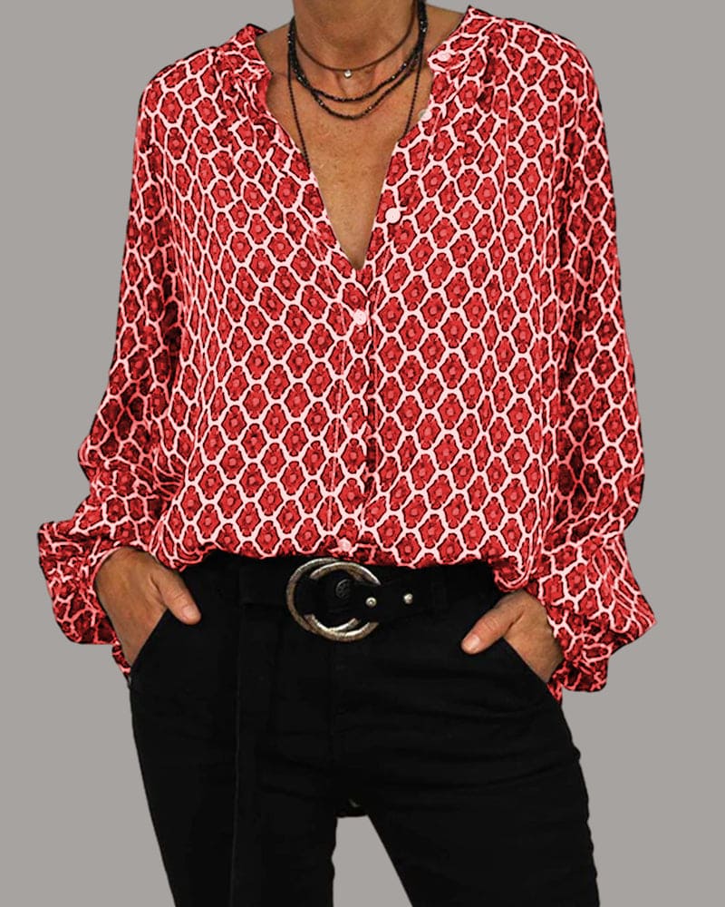 Kobieca Bluzka V-Neck