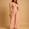 Kuszący Jumpsuit z Bufiastymi Rękawami
