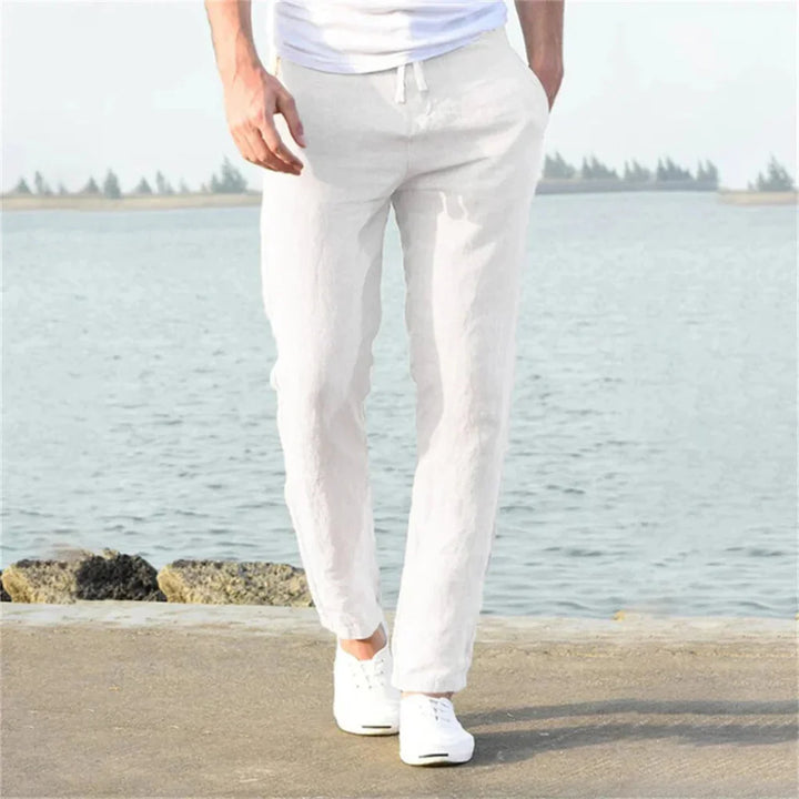 Męskie Lnianie Spodnie Letnie – Casual Style z Przewiewnym Designem