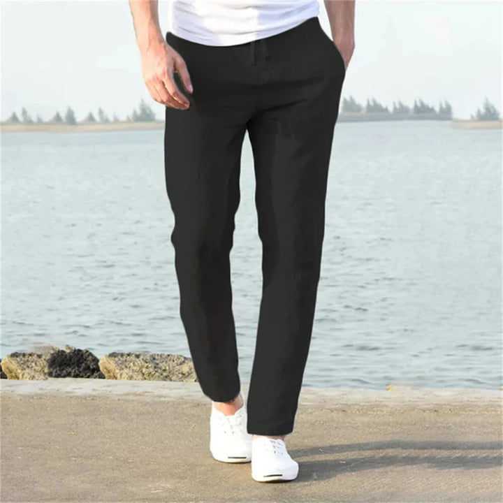 Męskie Lnianie Spodnie Letnie – Casual Style z Przewiewnym Designem