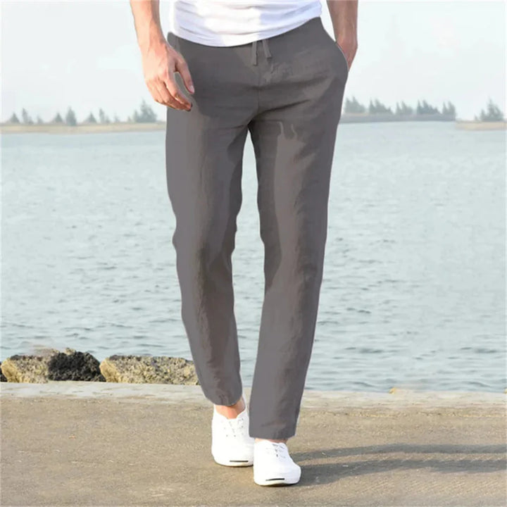 Męskie Lnianie Spodnie Letnie – Casual Style z Przewiewnym Designem
