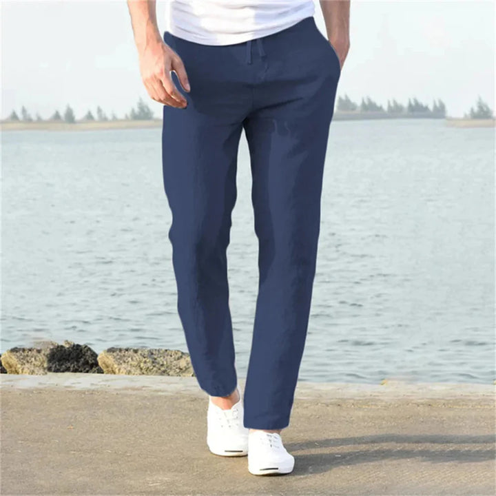Męskie Lnianie Spodnie Letnie – Casual Style z Przewiewnym Designem
