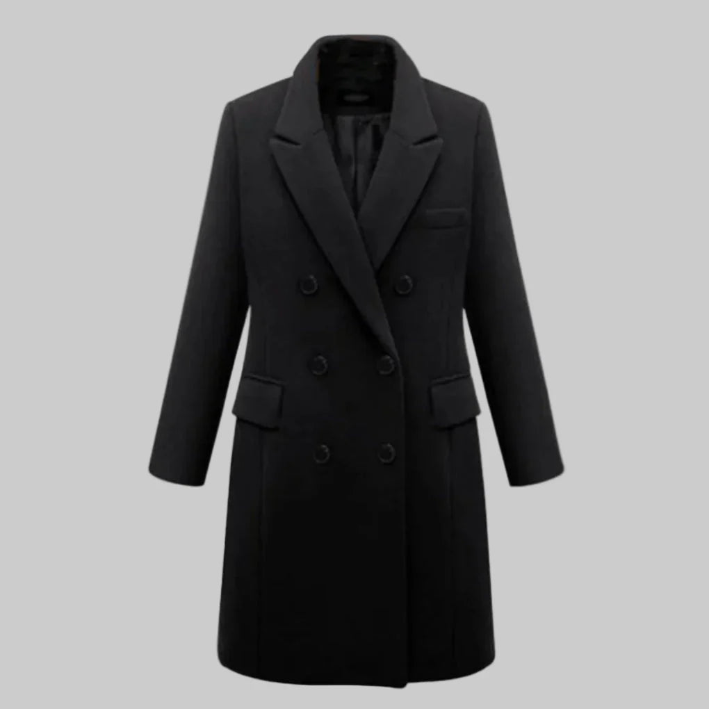 Kobiecy Długi Zimowy Płaszcz – Elegancka Osłona z Zimowym Stylem