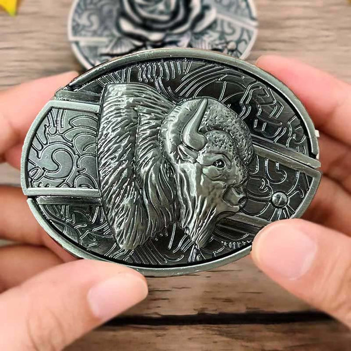 Owalna metalowa klamra do paska w stylu kowbojskim