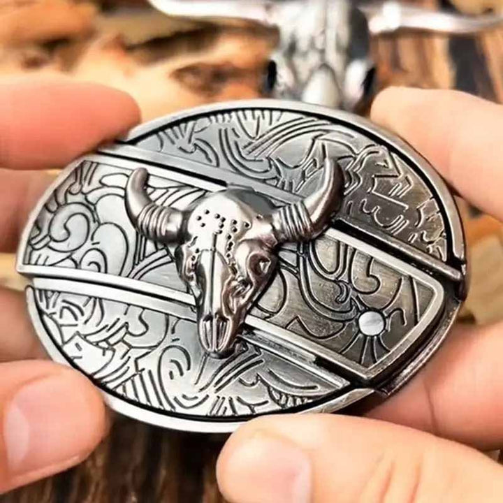 Owalna metalowa klamra do paska w stylu kowbojskim