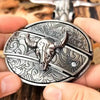 Owalna metalowa klamra do paska w stylu kowbojskim