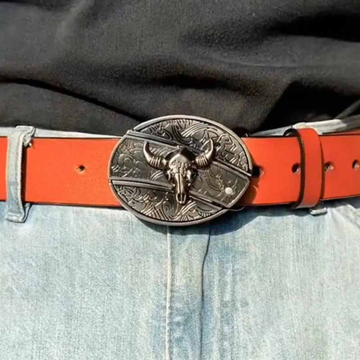 Owalna metalowa klamra do paska w stylu kowbojskim