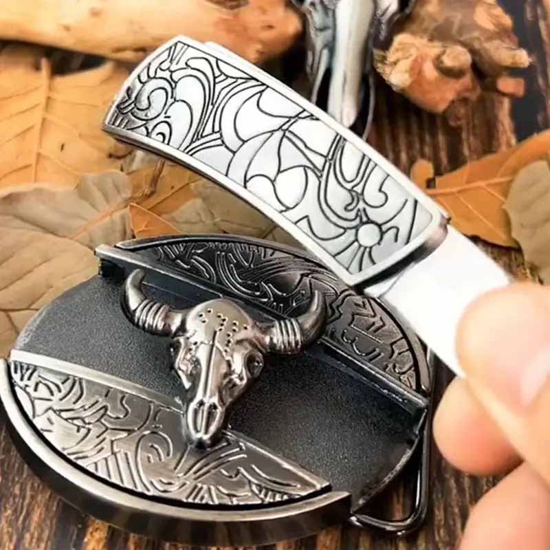 Owalna metalowa klamra do paska w stylu kowbojskim