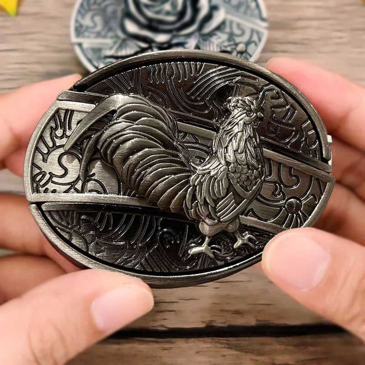 Owalna metalowa klamra do paska w stylu kowbojskim
