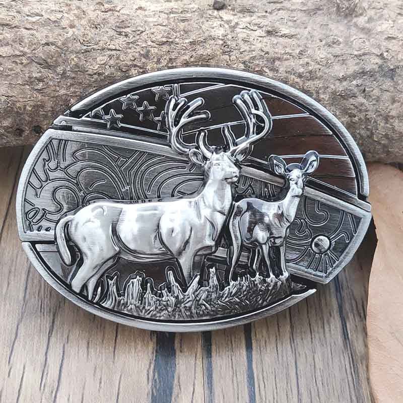 Owalna metalowa klamra do paska w stylu kowbojskim