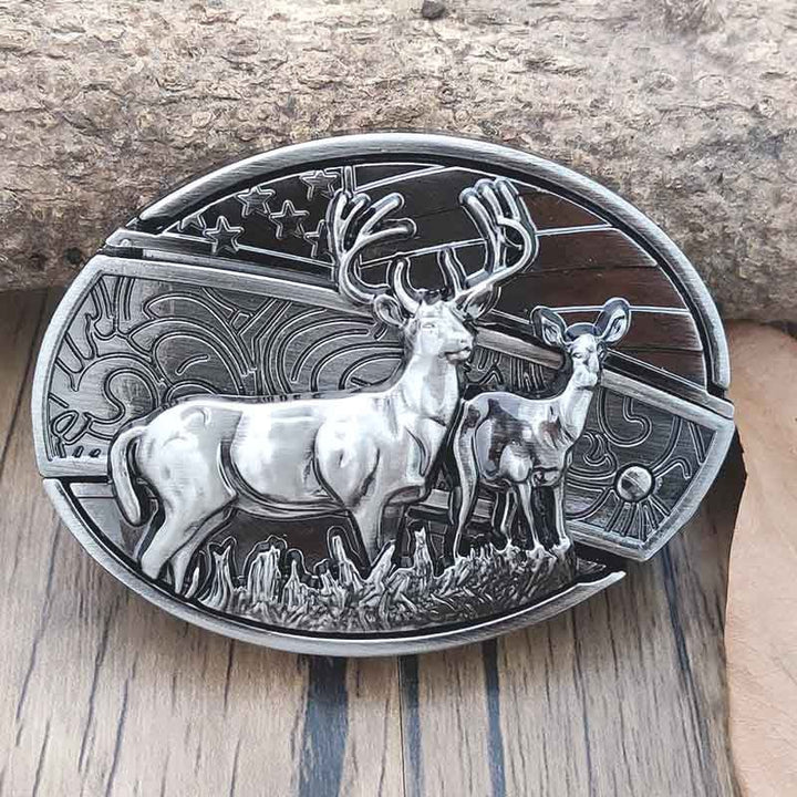 Owalna metalowa klamra do paska w stylu kowbojskim