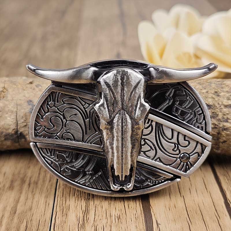 Owalna metalowa klamra do paska w stylu kowbojskim