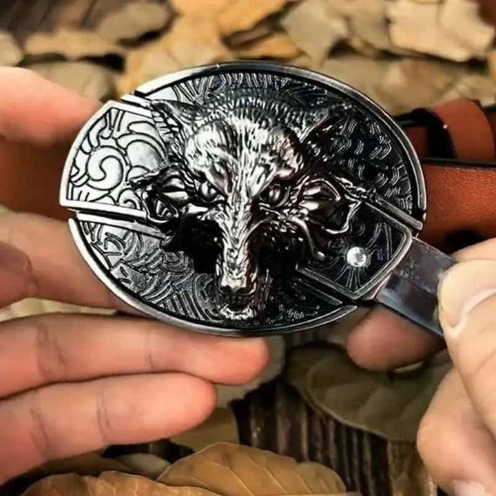 Owalna metalowa klamra do paska w stylu kowbojskim
