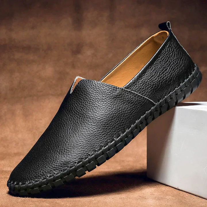 Eleganckie Lofery Matowe Skóra Naturalna Slip Ons