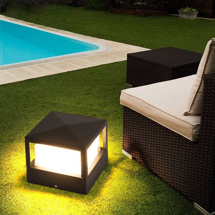 Aluminiowa lampa zewnętrzna LED na słupek lub filar – okrągła lub kwadratowa