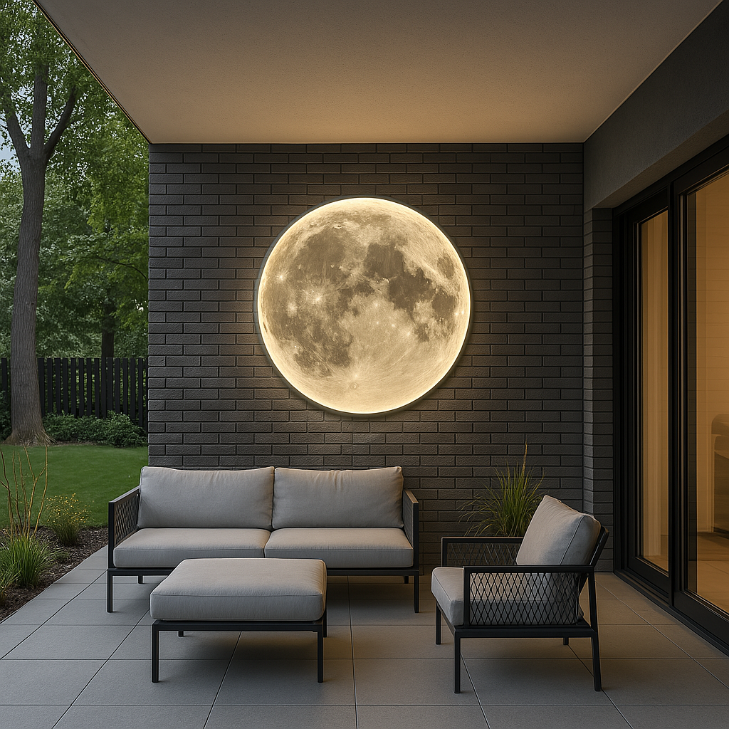Lampa Ścienna Lunara Moon z Realistycznymi Kraterami i Delikatnym Światłem LED