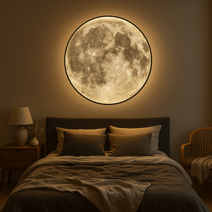 Lampa Ścienna Lunara Moon z Realistycznymi Kraterami i Delikatnym Światłem LED