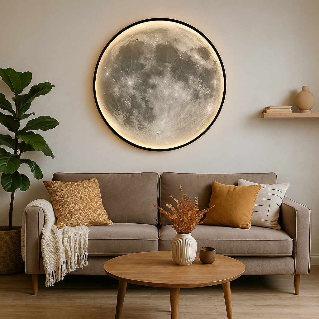 Lampa Ścienna Lunara Moon z Realistycznymi Kraterami i Delikatnym Światłem LED